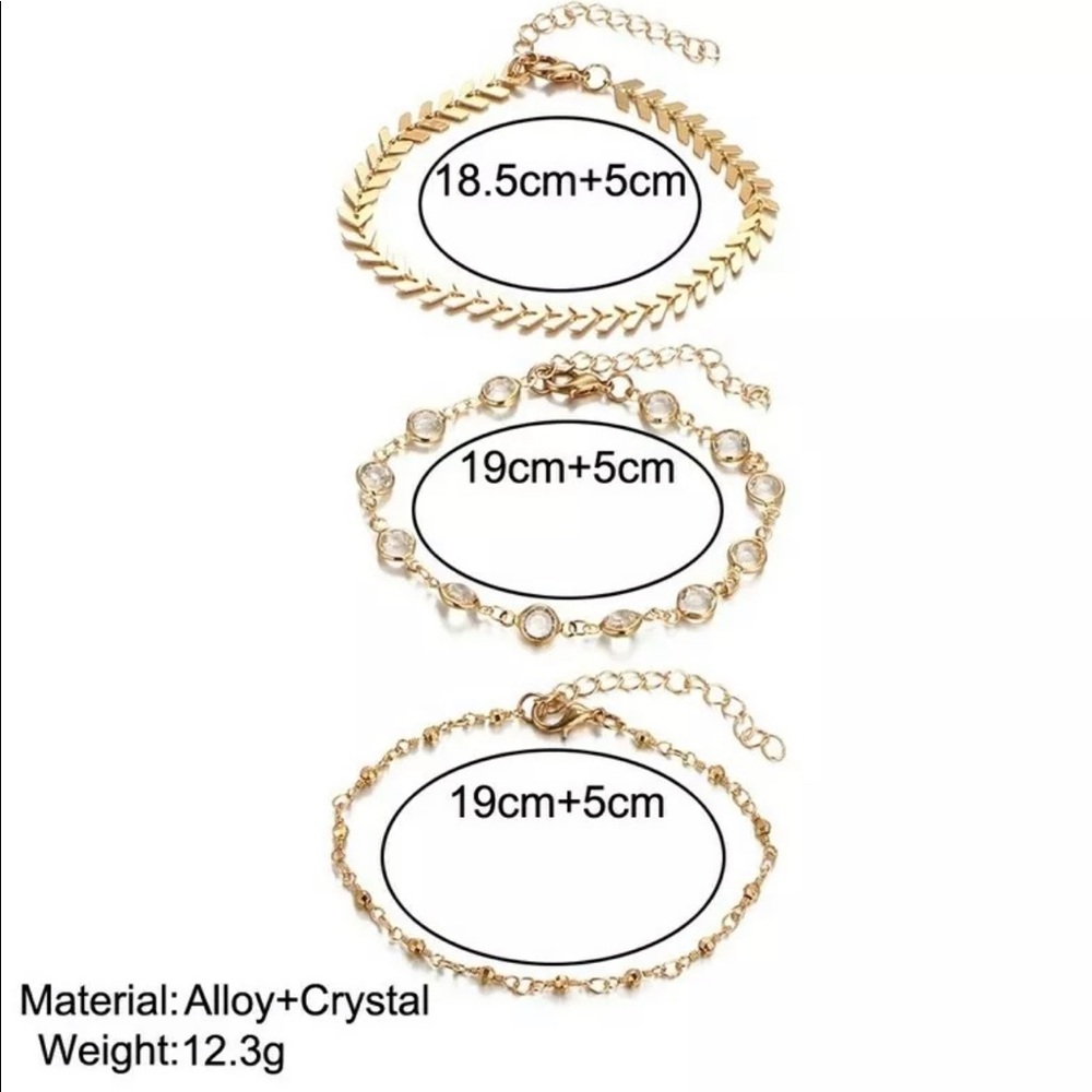 Silver Stack Anklets Set - Picture 4 of 4